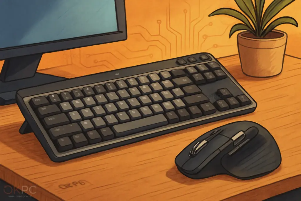 אילוסטרציה בנושא מקלדת Logitech MX Mechanical