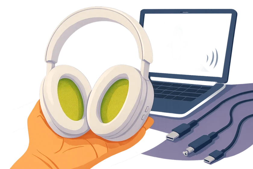 אילוסטרציה · The ear cushions of the Bose QuietComfort 2 headphones in white.
